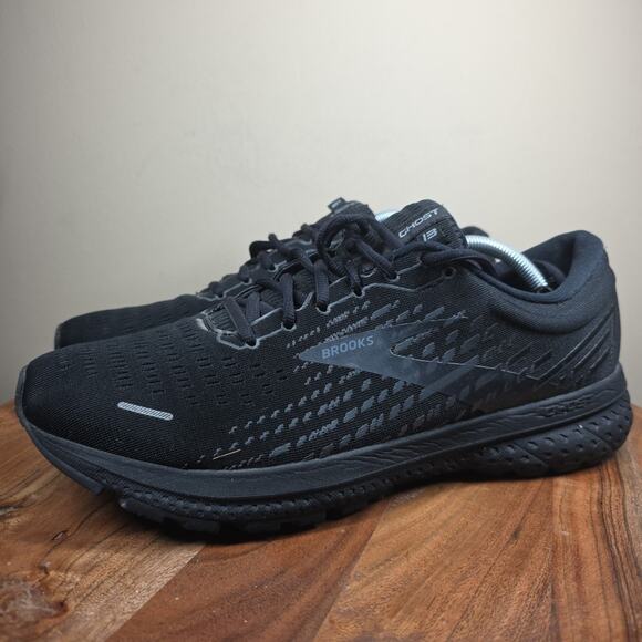 Brooks Ghost 13 Triple Black Mens Size 12.5 Athletic Running Shoes 1103484E072 - Picture 2 of 11